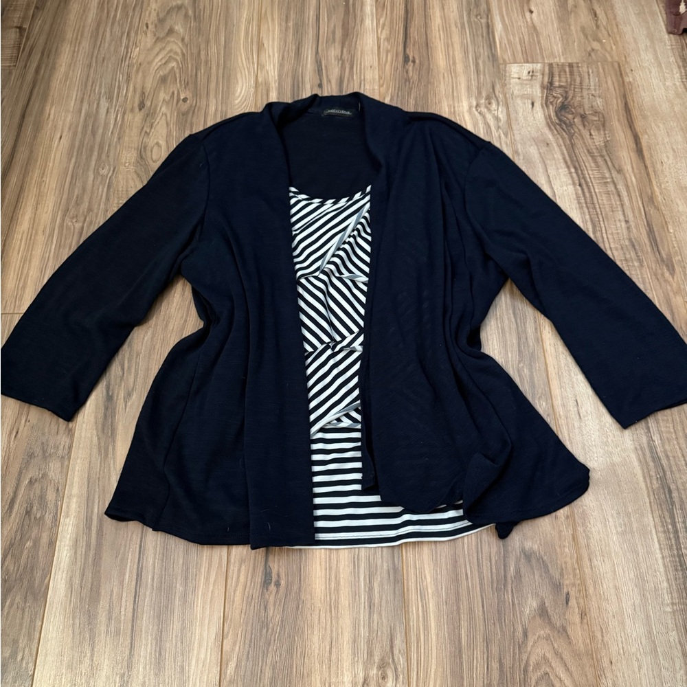 Women's Navy Cardigan Shirt